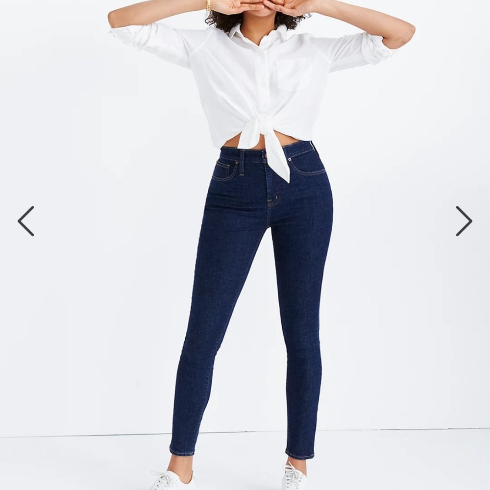 Madewell dark Petite Curvy High-Rise Skinny Jeans in Lucille Wash size 26P
